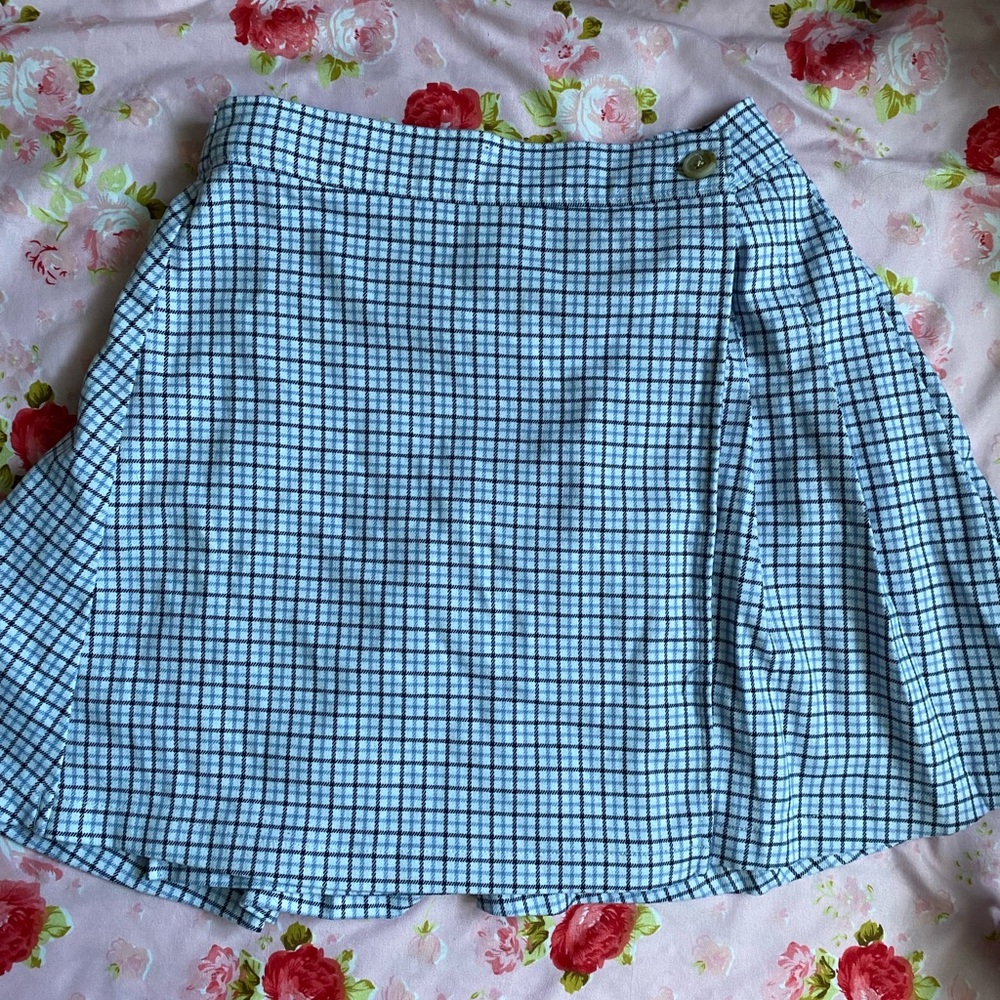 Hollister Plaid Pleated Wrap Skirt